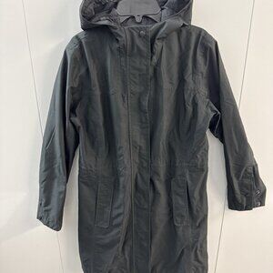LL Bean Women's Waterproof H2OFF Rain Jacket Black Mesh Lining SZ XS Petite(F33)